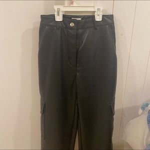 aritzia wilfred leather cargo pants